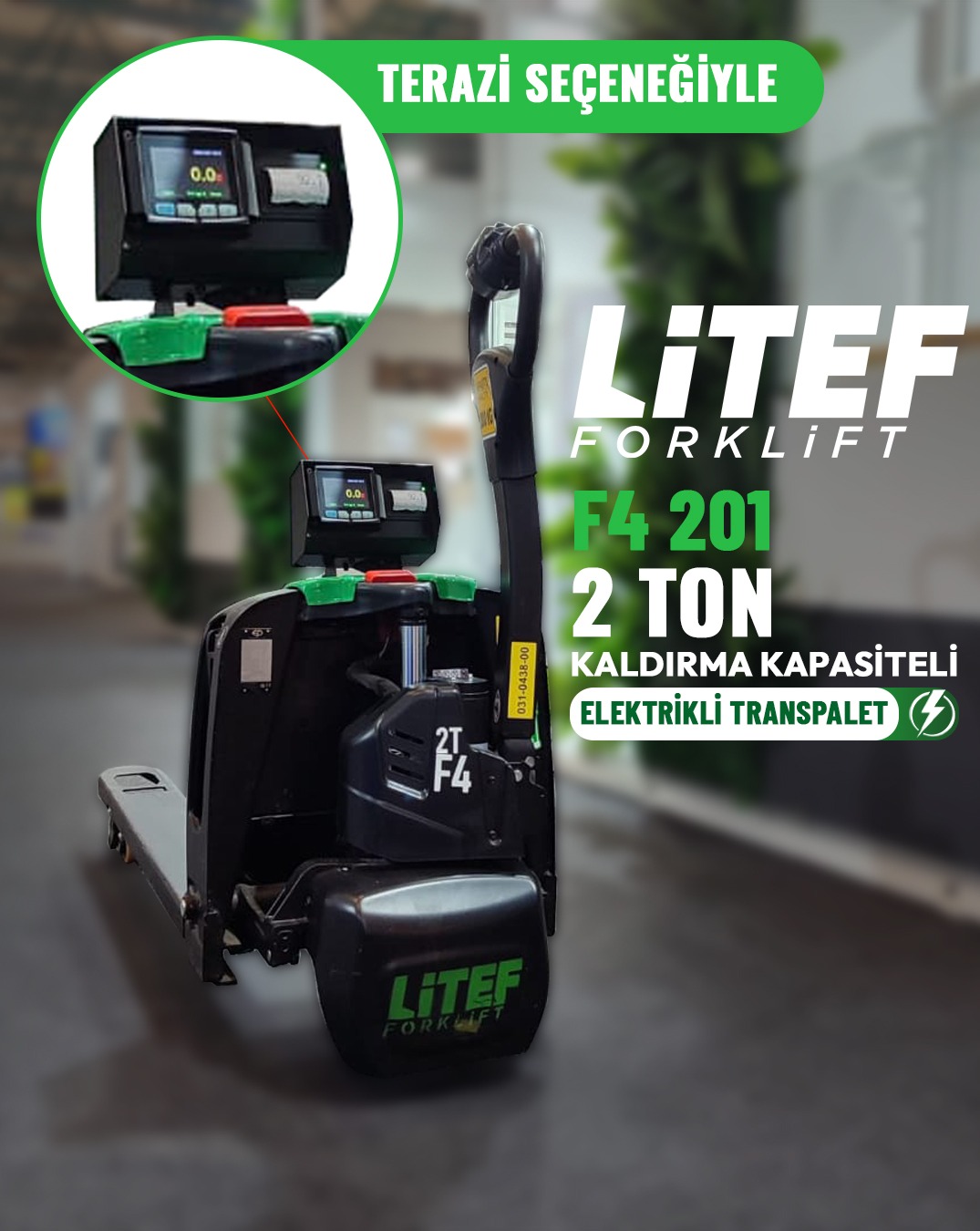 2.0 Ton Lityum Akülü Transpalet - Terazili + Yazıcılı